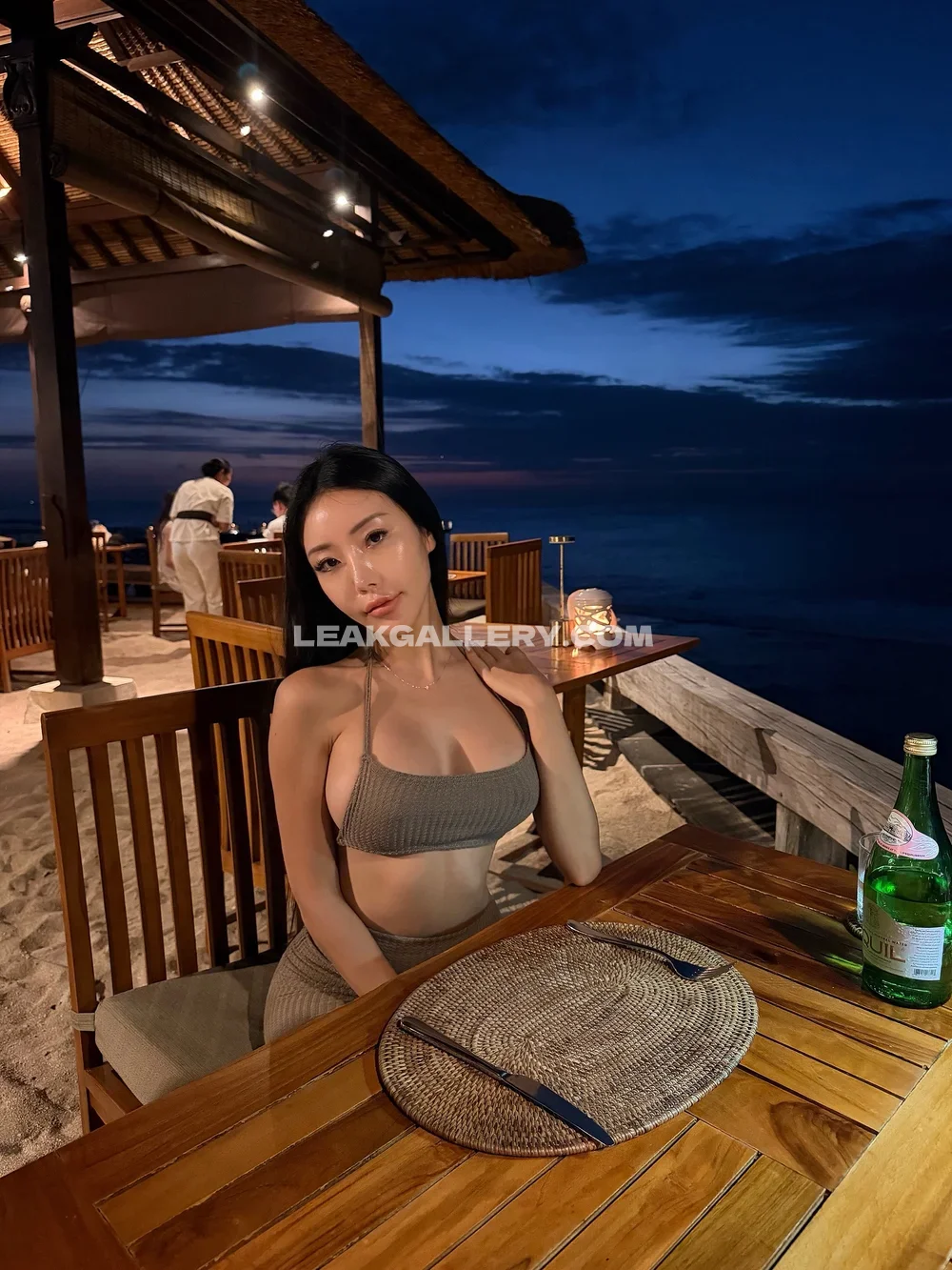 Stephchoi Topless Beach Dinner Pose OnlyFans Photo Leaked