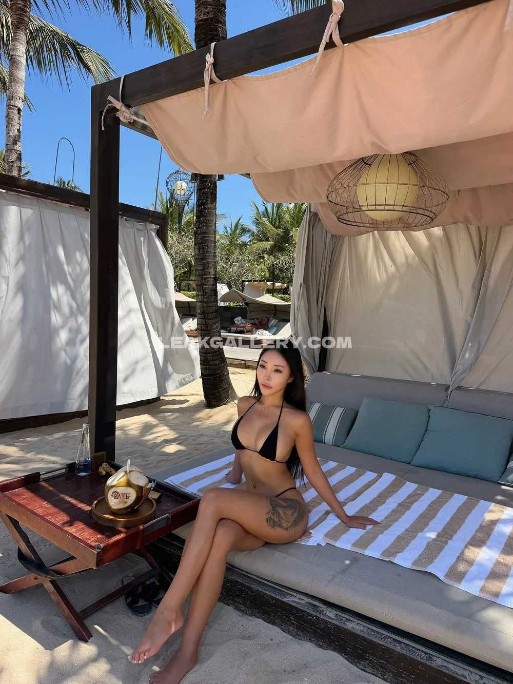 Stephchoi Black Bikini Beach Pose OnlyFans Photo Leaked