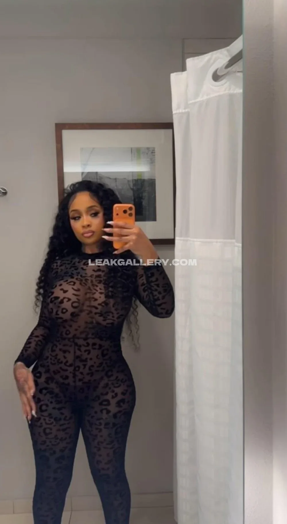 Stunnagirllie Sheer Leopard Bodysuit Selfie OnlyFans Photo Leaked