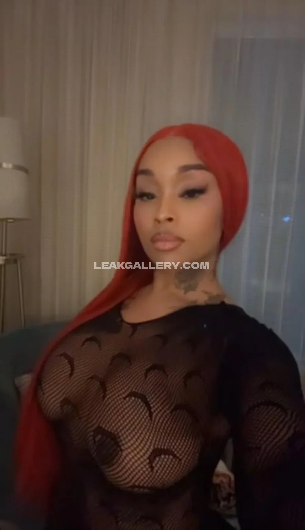 Stunnagirllie Red Hair Fishnet Top OnlyFans Photo Leaked