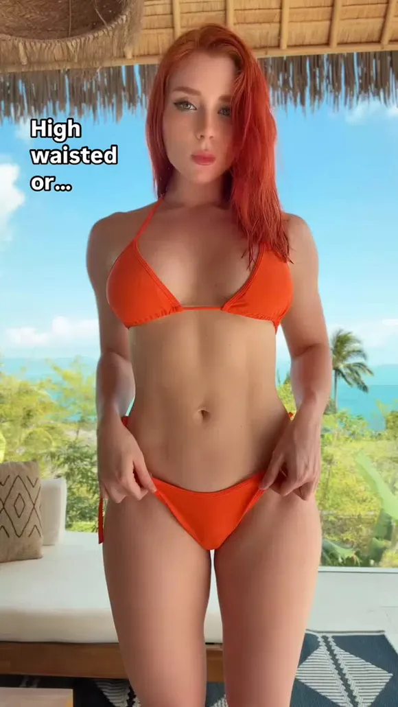Sweetiefox Orange Bikini Adjustment OnlyFans Video Leaked