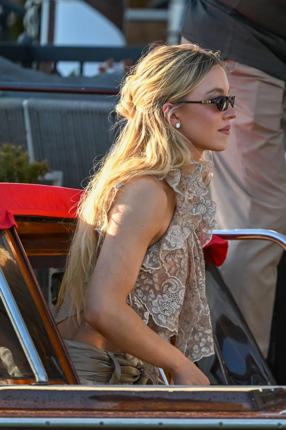Sydney Sweeney Lace Top Side Profile OnlyFans Photo Leaked