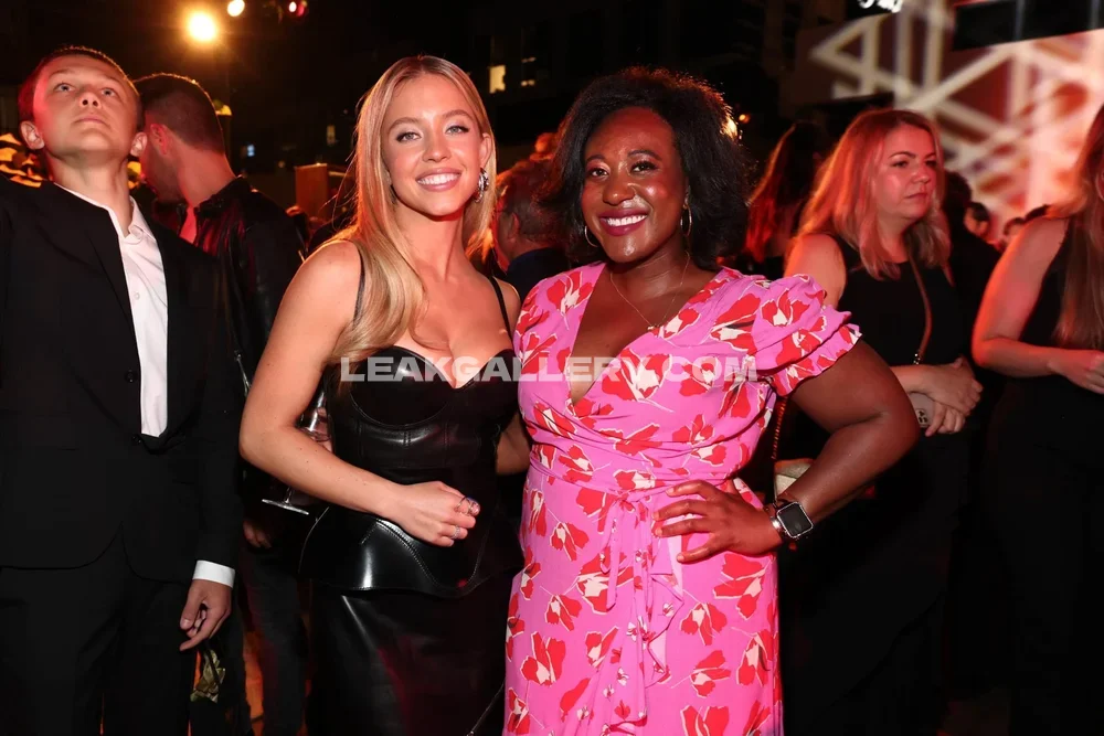 Sydney Sweeney Black Leather Corset Pose OnlyFans Photo Leaked