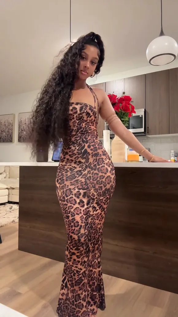 Therealmayyaa Leopard Print Dress Pose OnlyFans Video Leaked