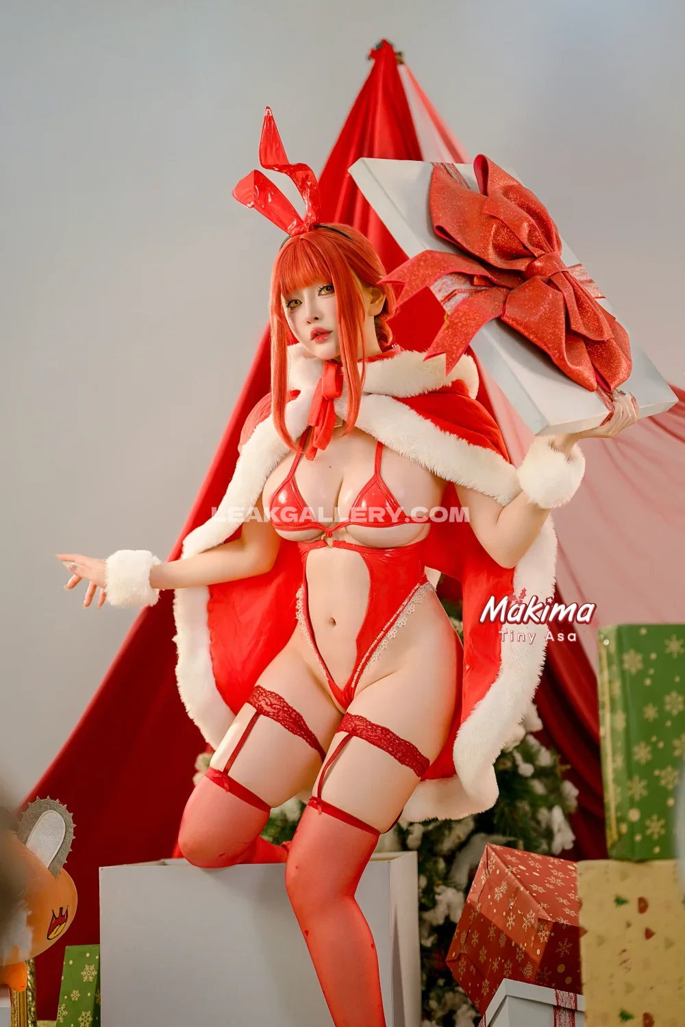 Tiny.asa Red Latex Santa Suit OnlyFans Photo Leaked