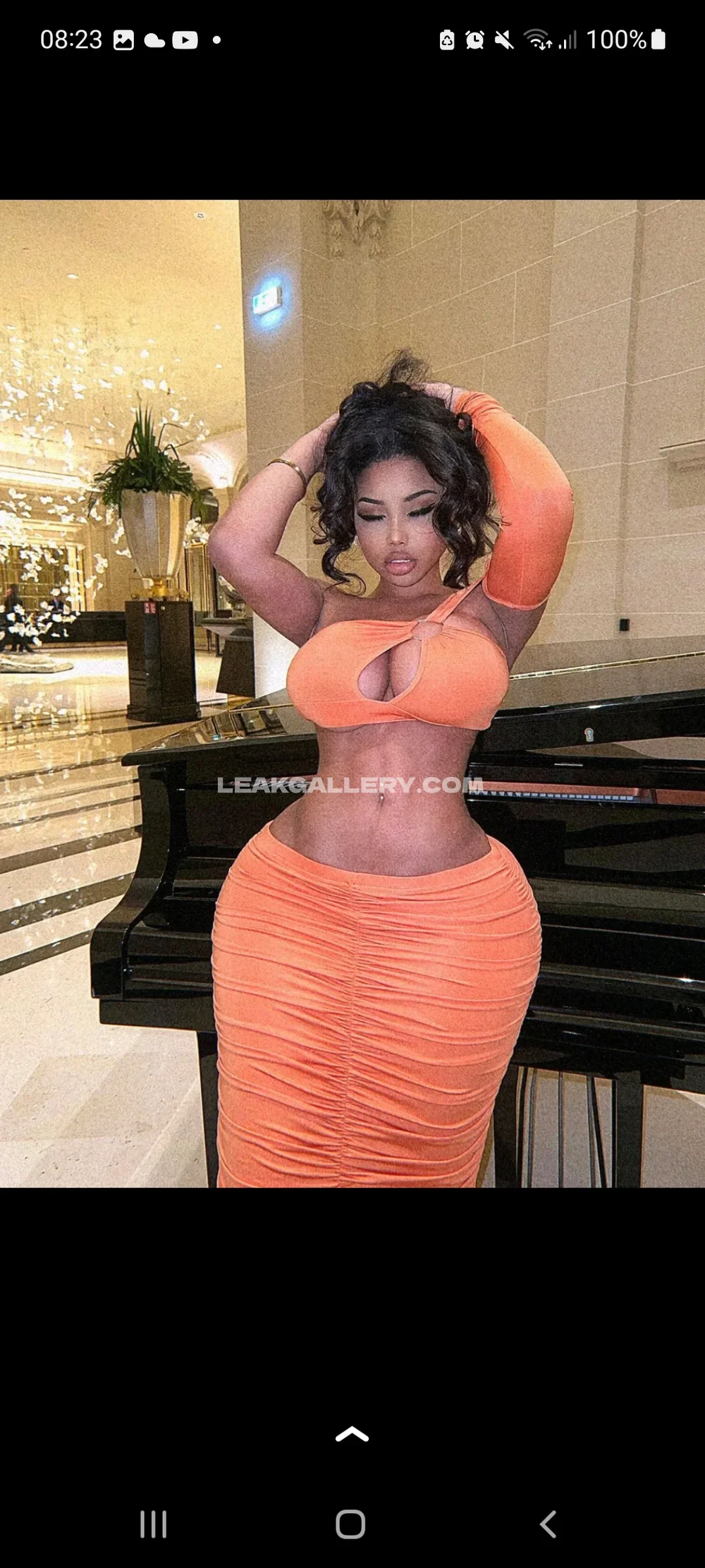 Tootatis Orange Dress Full Body OnlyFans Photo Leaked