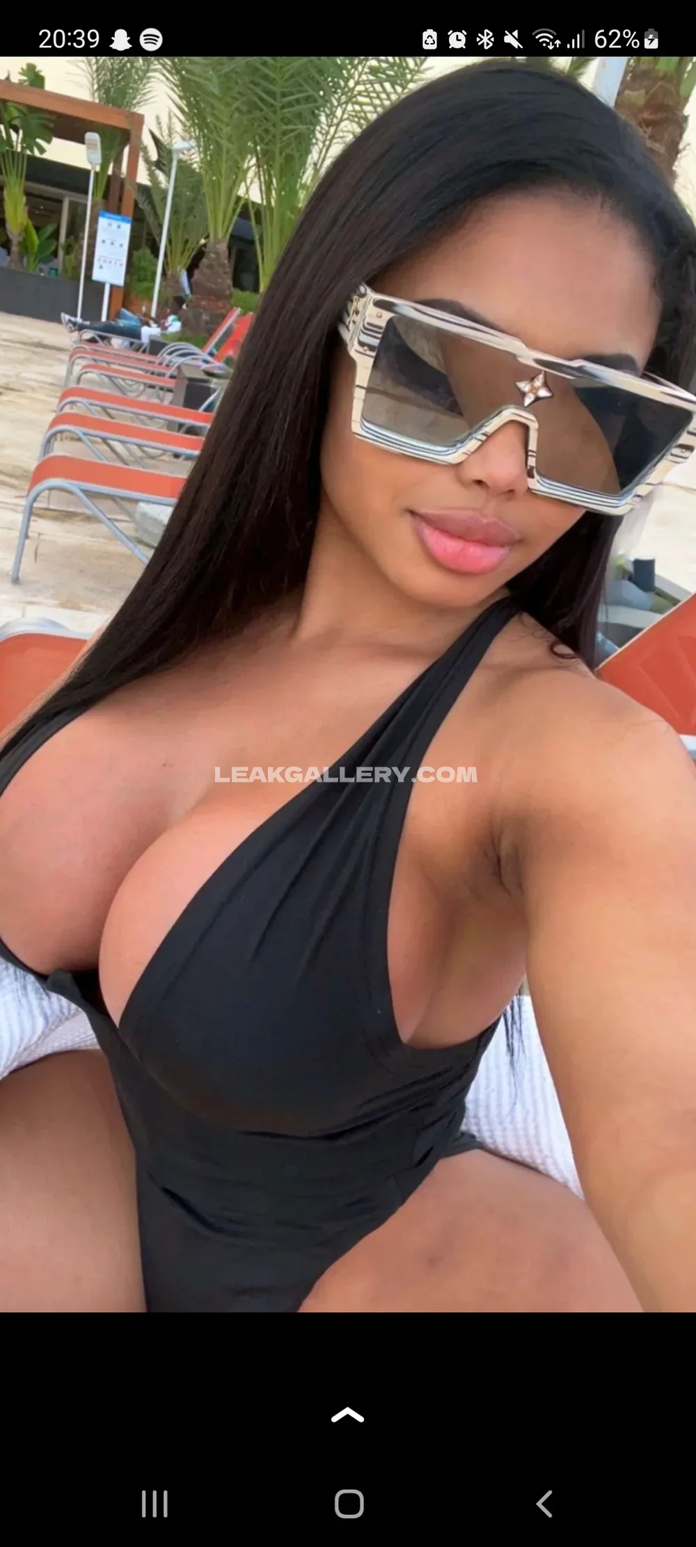 Tootatis Black Swimsuit Selfie OnlyFans Photo Leaked