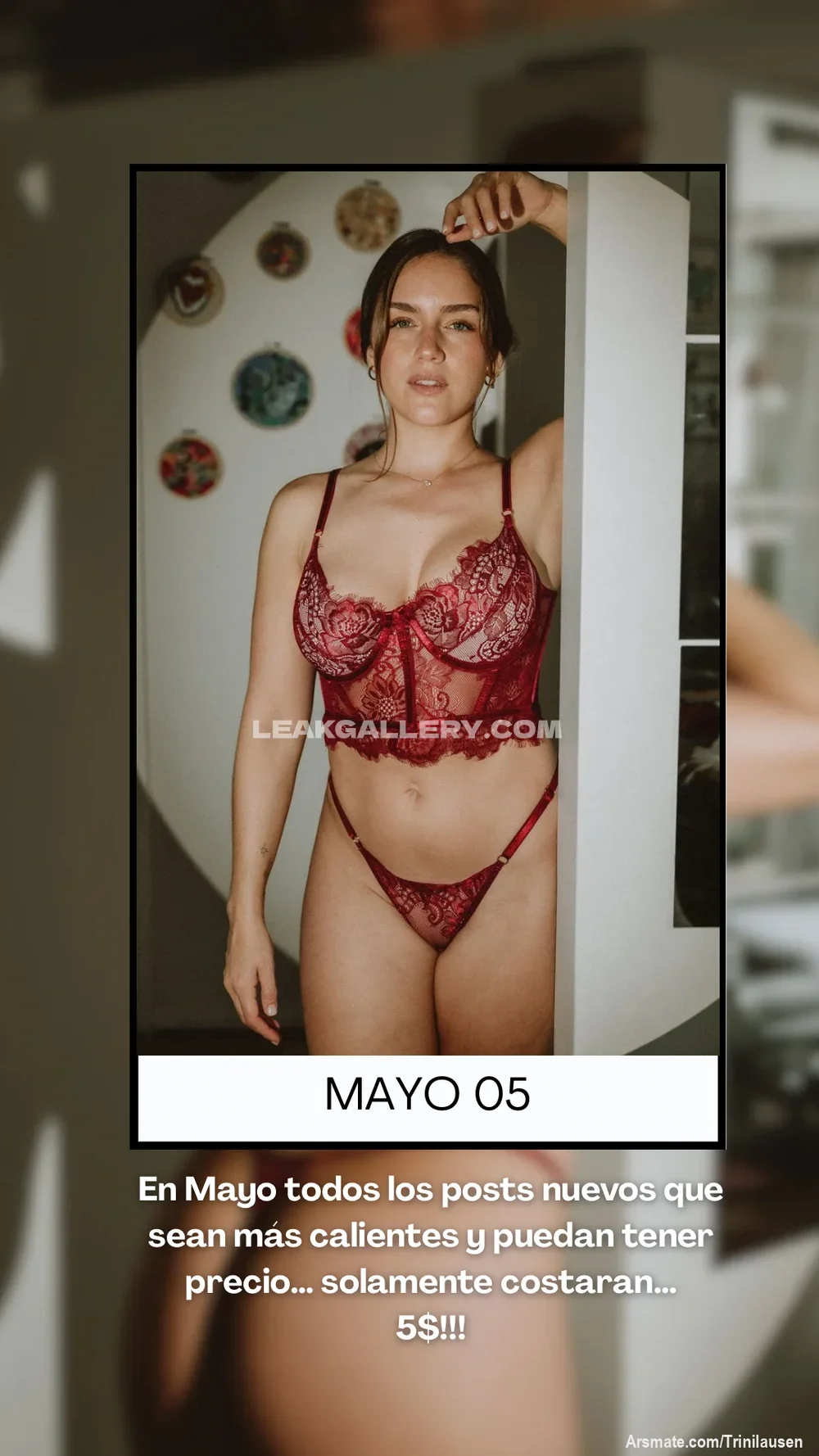 Trinilausen Red Lace Lingerie Set OnlyFans Photo Leaked