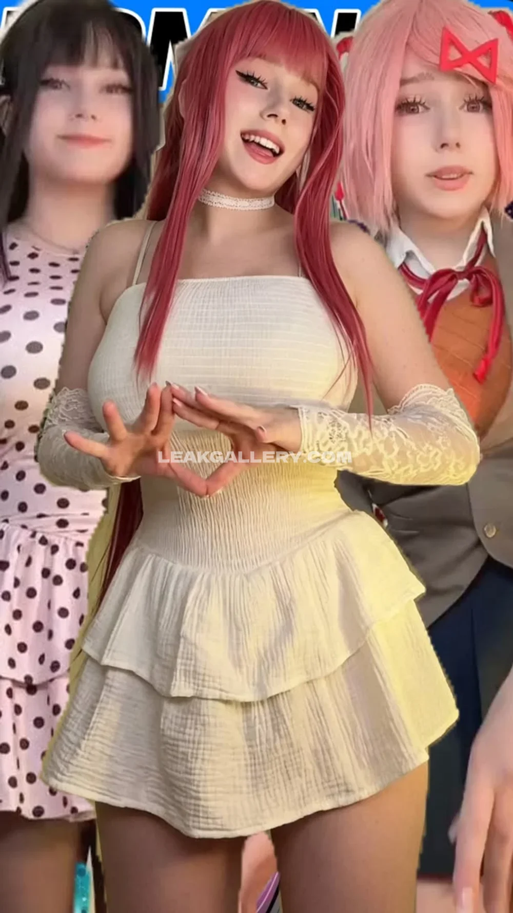 Upminaa Pink Hair Heart Hands OnlyFans Photo Leaked