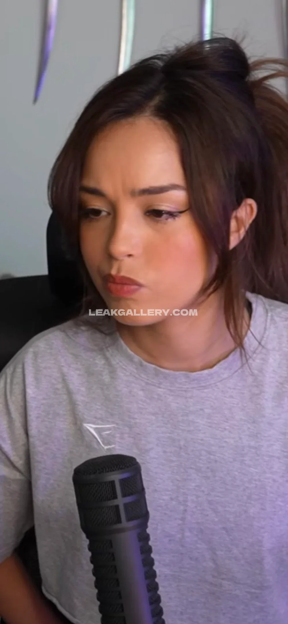 Valkyrae Grey T-Shirt Pout OnlyFans Photo Leaked