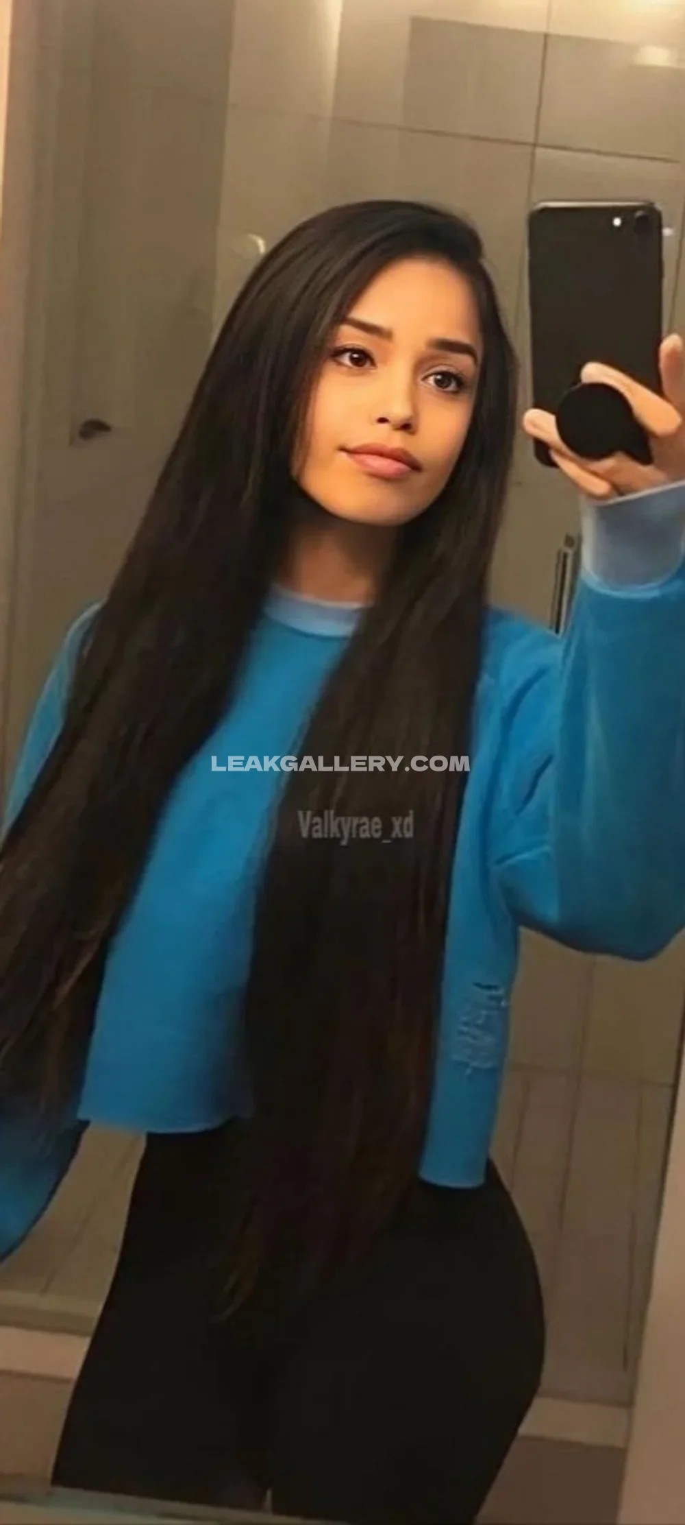 Valkyrae Mirror Selfie In Blue Top OnlyFans Photo Leaked