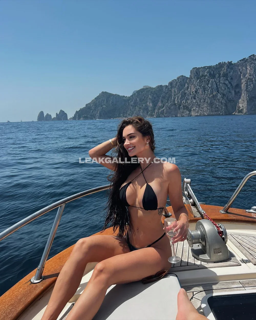 Vanessachristinex Black Bikini On Yacht OnlyFans Photo Leaked