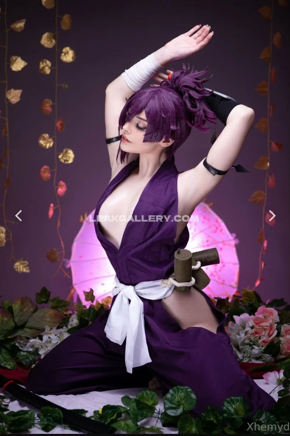Xhemyd Purple Kimono Cosplay Pose OnlyFans Photo Leaked