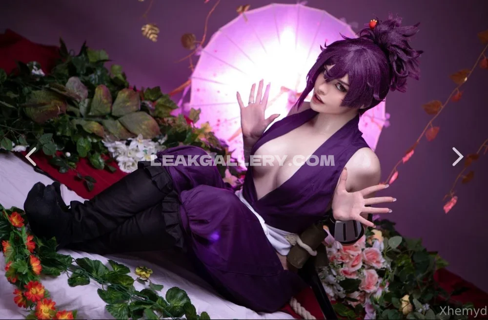 Xhemyd Purple Wig Cosplay Pose OnlyFans Photo Leaked