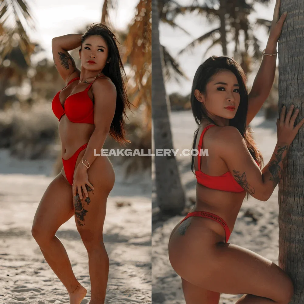 Xialiwwe Red Bikini Beach Pose OnlyFans Photo Leaked