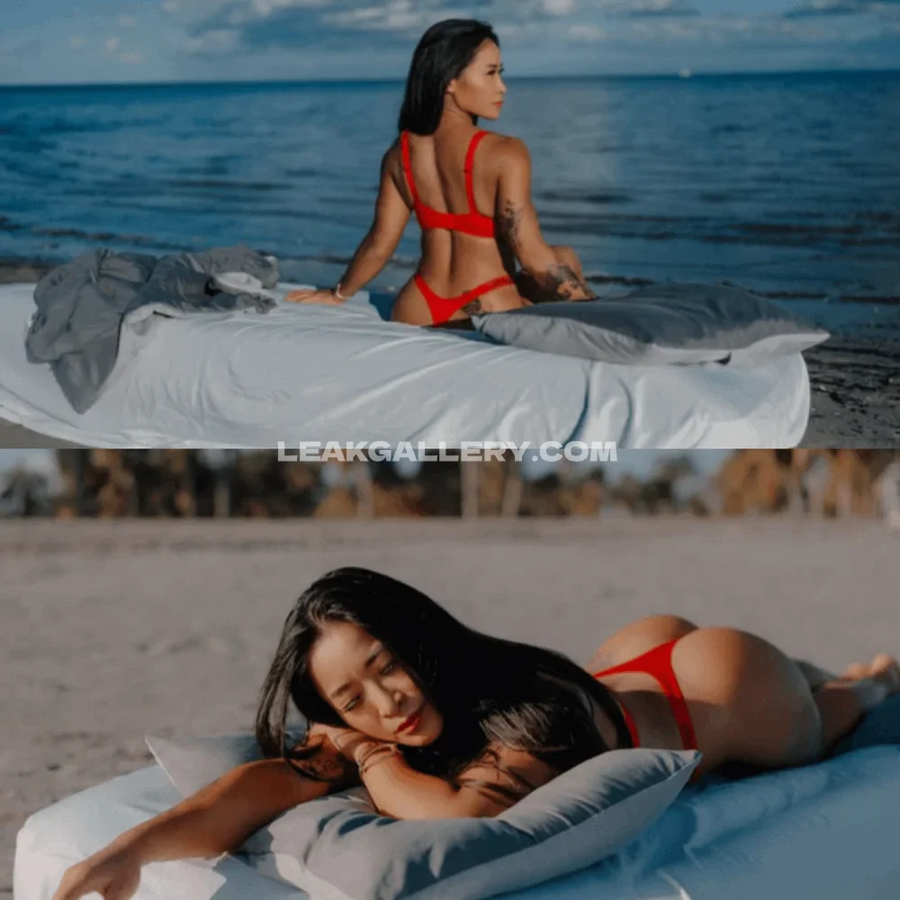 Xialiwwe Red Bikini Beach Pose OnlyFans Photo Leaked