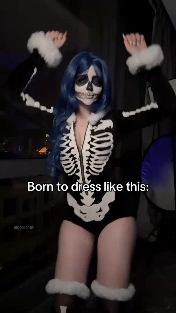 Youraldora Skeleton Bodysuit Pose OnlyFans Video Leaked