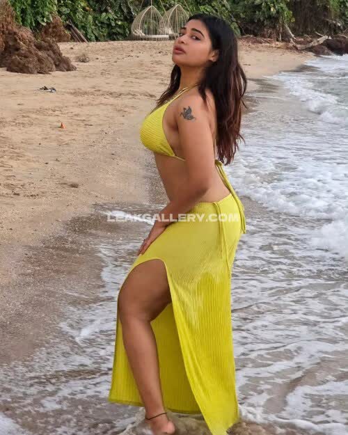 Dharshagupta Yellow Bikini Beach Pose OnlyFans Photo Leaked
