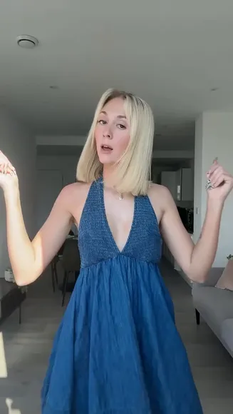 _justannemarie Blue Halter Dress Spin OnlyFans Video Leaked