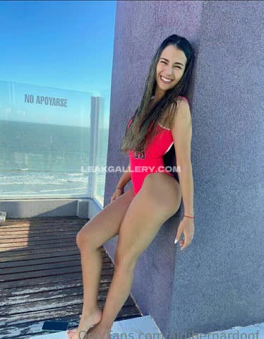 Aldi Bernardo Red Swimsuit Leg Spread OnlyFans Photo Leaked