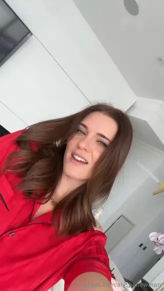 Alyshanewman Red Silk Pajama Tease OnlyFans Video Leaked