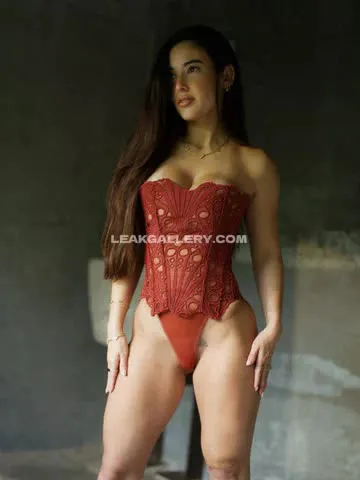 Angievarona Red Lace Bodysuit Tease OnlyFans Photo Leaked