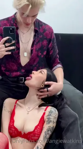 Angiewatkins Red Lace Bra Tease OnlyFans Video Leaked