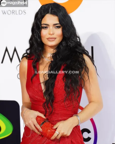 Asmaa_galal Red Dress Cleavage Pose OnlyFans Photo Leaked