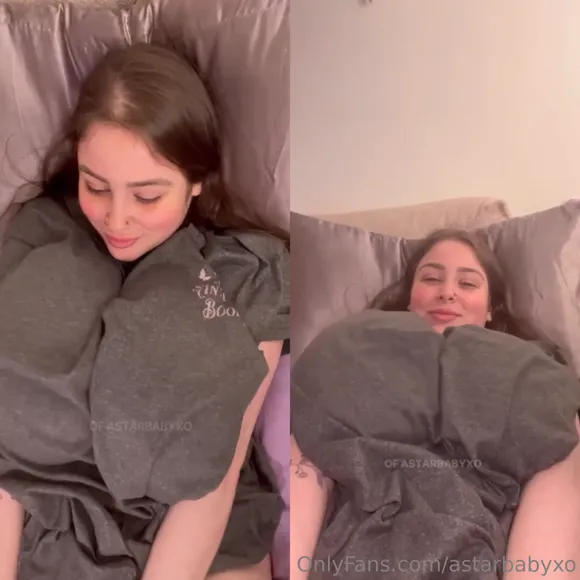 Astar_xo Grey Shirt Bed Tease OnlyFans Video Leaked