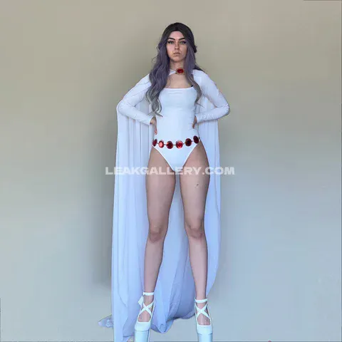 Awkspew_roo2 White Bodysuit With Cape OnlyFans Photo Leaked