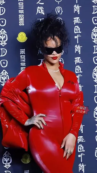 Badgalriri Red Latex Bodysuit Pose OnlyFans Video Leaked