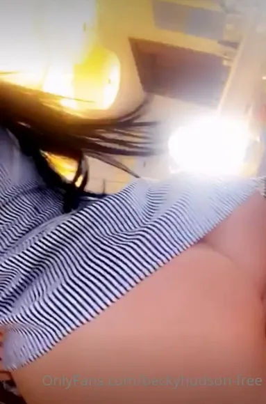 Beckyhudson Striped Shirt Boob Tease OnlyFans Video Leaked