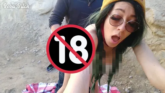 Boba_bitch Topless Rock Formation Pose OnlyFans Video Leaked