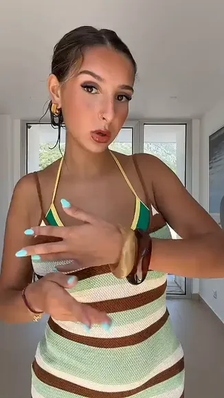 Camelia Striped Dress Tease OnlyFans Video Leaked