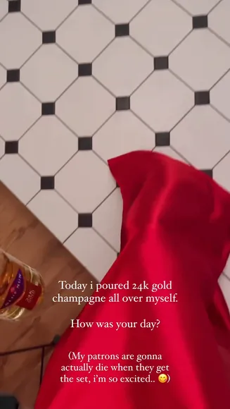 Candy_ballll Red Gown With Champagne OnlyFans Video Leaked