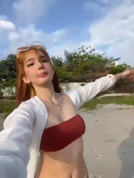 Chinachi Red Bikini Top Tease OnlyFans Video Leaked