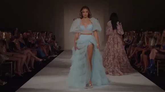 Charlyjordan Sheer Blue Gown Strut OnlyFans Video Leaked
