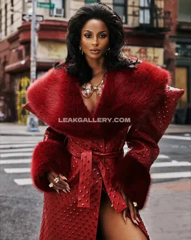 Ciara Red Fur Coat Tease OnlyFans Photo Leaked