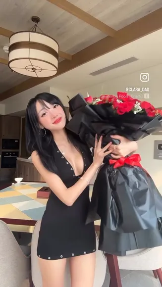 Claradao Black Dress Cleavage Tease OnlyFans Video Leaked