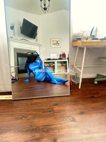 Cottontailva Blue Bodysuit Floor Pose OnlyFans Photo Leaked