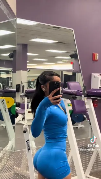 Delaney Tight Blue Bodysuit Pose OnlyFans Video Leaked