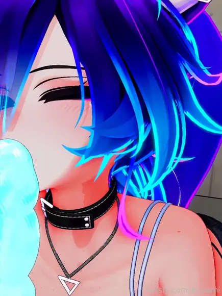 Elcyami Neon Blue Hair Tease OnlyFans Video Leaked