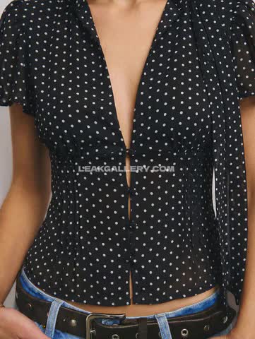 Emily Deep V Polka Dot Top OnlyFans Photo Leaked