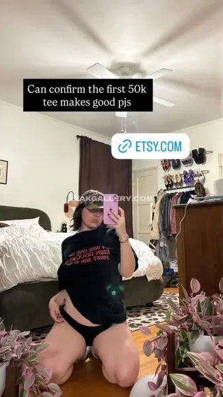 Erindougal Black Tee And Thong OnlyFans Photo Leaked