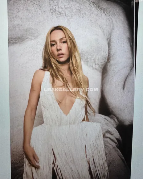 Esterexposito Deep V White Dress OnlyFans Photo Leaked