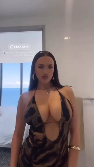 Gabbymccarthy Leopard Dress Cleavage OnlyFans Video Leaked