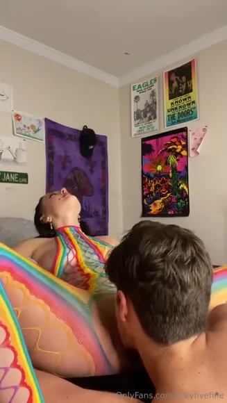Greyfivefine Rainbow Fishnet Ass OnlyFans Video Leaked