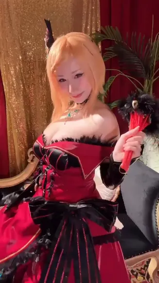 Hane Ame Red Corset Tease OnlyFans Video Leaked