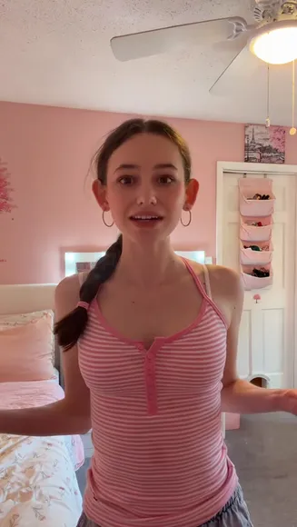 Haven Pink Striped Top Tease OnlyFans Video Leaked