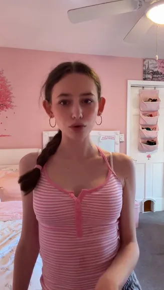 Haven Pink Striped Top Tease OnlyFans Video Leaked